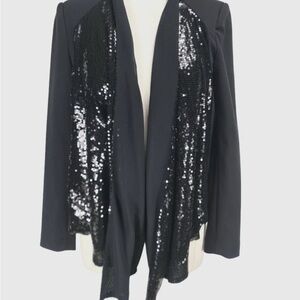 Calvin Klein Black Sequin Shawl Collar Blazer - Size 1X